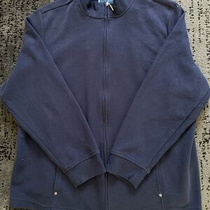 Karen Scott Sport Women’s Navy Blue Zip-Up Sweater/Jacket Sz2XL